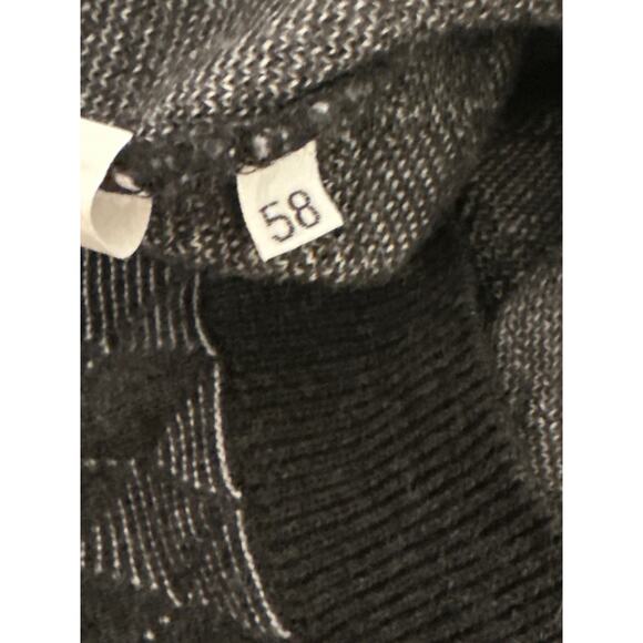 BERTHA made in Italy Merinos Fine Wool Argyle Sweater 58 XXL Black and Grey - Picture 9 of 13